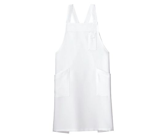 FACE バッククロス胸当てエプロン ホワイト フリー FK7163-15 1枚（ご注文単位1枚）【直送品】