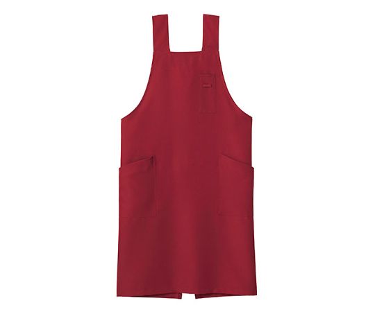 FACE H型胸当てエプロン レッド M FK7164-3 M 1枚（ご注文単位1枚）【直送品】