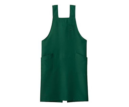 FACE H型胸当てエプロン グリーン M FK7164-4 M 1枚（ご注文単位1枚）【直送品】