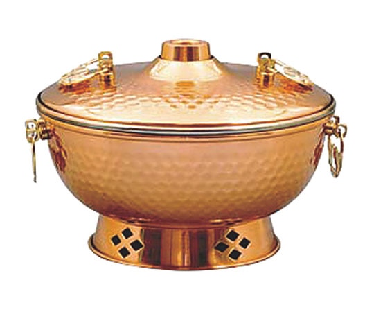 新光金属 銅槌目入しゃぶしゃぶ鍋 22cm S-1047H 291099 1個（ご注文単位1個）【直送品】