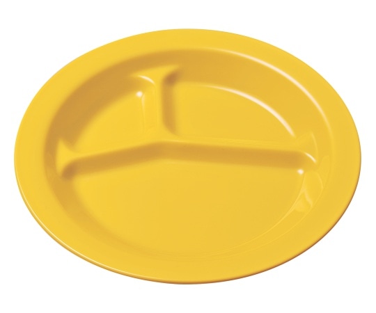 エンテック (イエロー) PP丸ランチ皿 三ツ切 1714Y 1個（ご注文単位1個）【直送品】