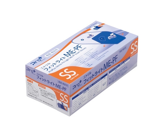 宇都宮製作 Pro+ニトリルフィットライトME-PF SS ブルー 検査・検診用 250枚×12箱入 NBR0272PF-BB-SS 1ケース（ご注文単位1ケース）【直送品】