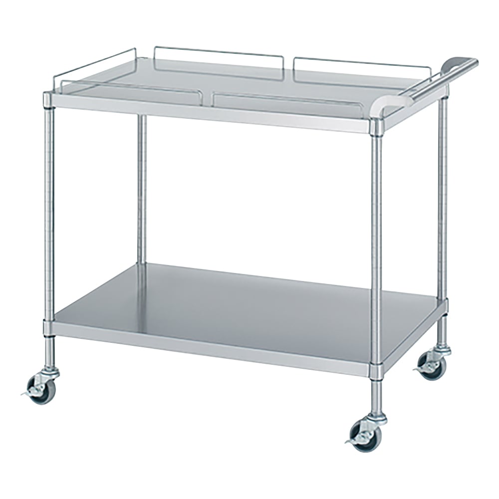 シンコー(業務用厨房機器) ステンレスワゴン(SUS430) 900×600×800mm(棚2段・天板ガード付き) M11-9060-U75 1個 (ご注文単位1個)【直送品】