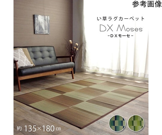 アズワン い草ラグ おしゃれ コンパクト シンプル カーペット 『DXモーセ』 ブルー 約135×180cm 1061350042903 1個（ご注文単位1個）【直送品】