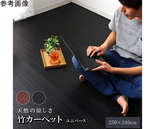 アズワン 竹カーペット 無地 糸なしタイプ 『ユニバース』 ダークブラウン 250×340cm 1100220074901 1個（ご注文単位1個）【直送品】