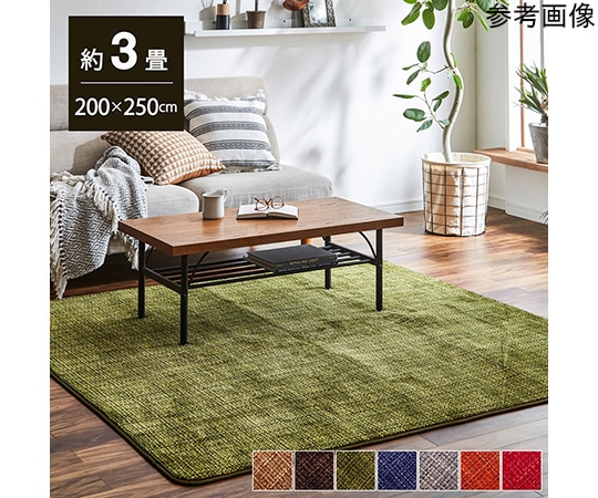 アズワン ラグ カーペット マット 珊瑚マイヤ 洗える 滑りにくい オレンジ 約200×250cm 1271060203201 1個（ご注文単位1個）【直送品】