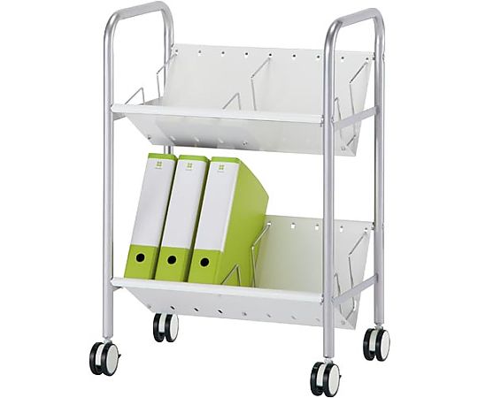 林製作所 ホワイトシェルフ ファイルワゴン 2段 11-1 1台（ご注文単位1台）【直送品】