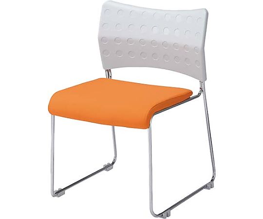 ハピラ DDスタッキング2 メッキ脚 オレンジ 4脚セット HPF0101-013OR 1セット(ご注文単位1セット)【直送品】