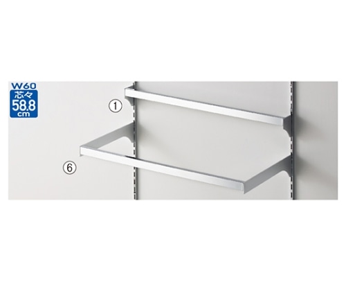 ストア・エキスプレス スリット芯々58.8cm用 ミニ角バーセット W60cm用 D5cm 61-651-70-2 1セット（ご注文単位1セット）【直送品】