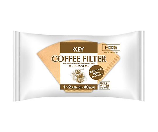 キーコーヒー コーヒーフィルター2人用無漂白タブ付40枚入 600011 1袋(ご注文単位1袋)【直送品】