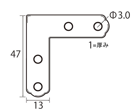 福井金属工芸 ステンレス角金具47×13 1セット(100個入) 6294 1セット（ご注文単位1セット）【直送品】