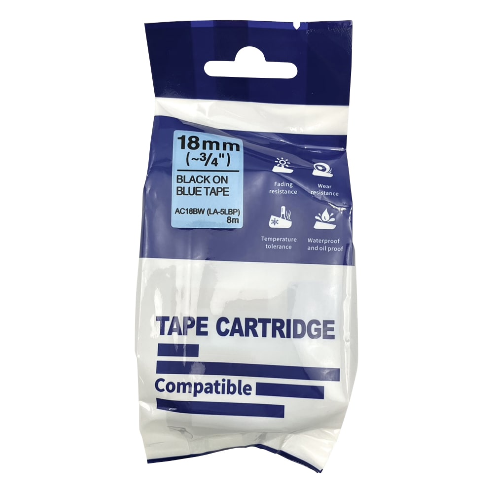 AIMO テープカートリッジ ブルー 18mm AC18BW 1パック(ご注文単位1パック)【直送品】