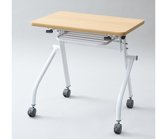 山善(YAMAZEN) フラップトップ会議用テーブル(一人用) キャスター付き アイボリー/ウッドナチュラル YM-7050(WN/IV) 1台(ご注文単位1台)【直送品】