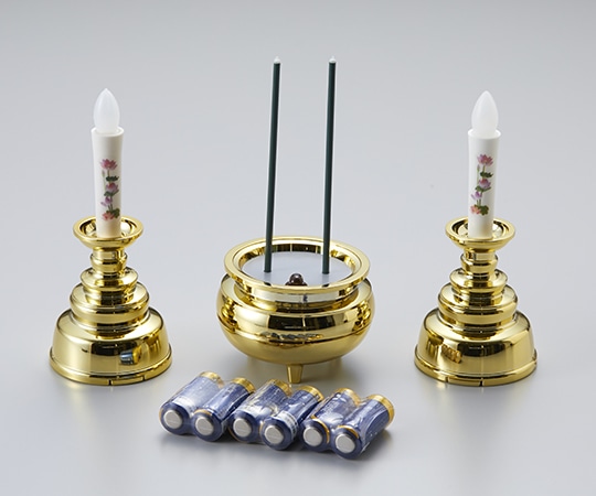 旭電機化成 安心の絵ろうそく・お線香セット ゴールド AGI-104GD 1個(ご注文単位1個)【直送品】