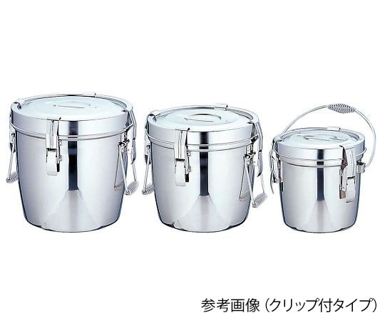 ホクリク総業 18-8 二重保温食缶クリップなし 6L  1個（ご注文単位1個）【直送品】