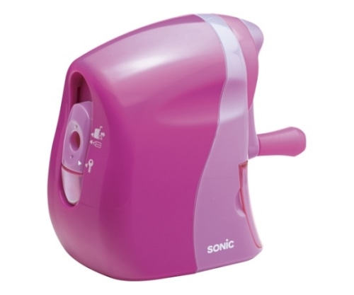 ソニック かるハーフ 手動鉛筆削り 桃 SK-802-P 1個(ご注文単位1個)【直送品】