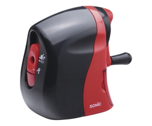 ソニック かるハーフ 手動鉛筆削り 黒/赤 SK-802-R 1個(ご注文単位1個)【直送品】