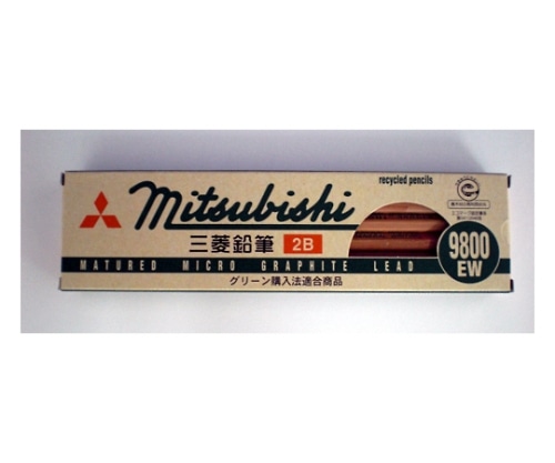 三菱鉛筆 三菱リサイクル鉛筆9800 2B 1ダース K9800EW 2B 1ダース(ご注文単位1ダース)【直送品】