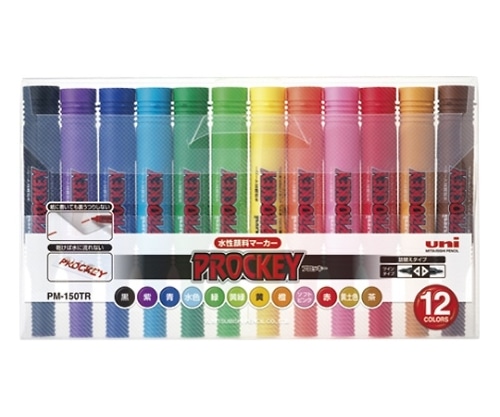 三菱鉛筆 プロッキー<細字丸芯+太字角芯> 12色セット PM-150TR12CN 1セット(ご注文単位1セット)【直送品】