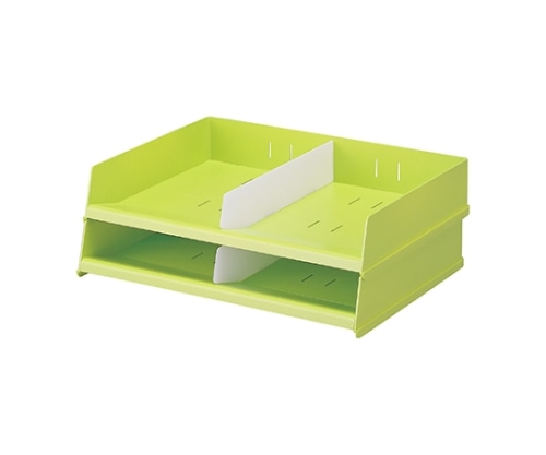 LIHITLAB フリーサイズレタートレー 6黄緑 A-7312 A7312-6 1組(ご注文単位1組)【直送品】