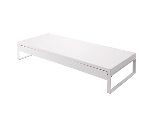 LIHITLAB 机上台<幅590mm・引出し付> 0白 A7338-0 1個(ご注文単位1個)【直送品】