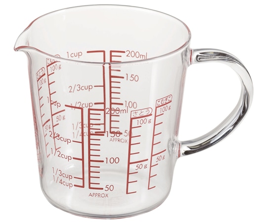 HARIO 耐熱ガラス製メジャーカップワイド 200mL 36個セット MJCW-20-R-BK 1箱（ご注文単位1箱）【直送品】