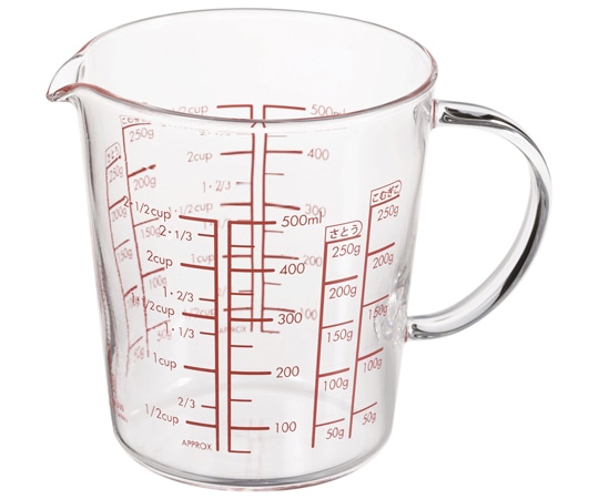 HARIO 耐熱ガラス製メジャーカップワイド 500mL 36個セット MJCW-50-R-BK 1箱（ご注文単位1箱）【直送品】