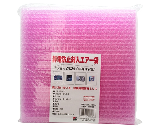 三友産業 静電防止エアー袋 300mm×300mm 10個入 HR-029 1パック(ご注文単位1パック)【直送品】