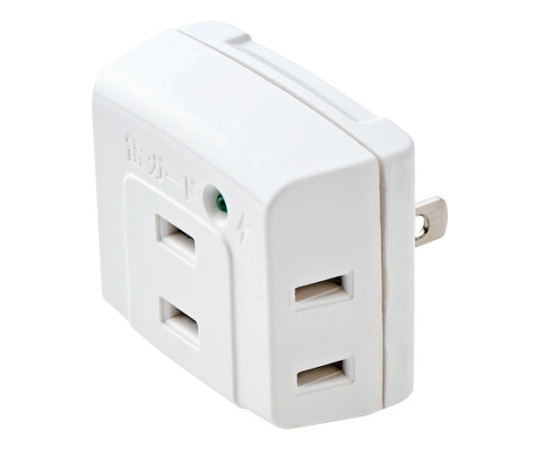 エレコム トリプルタップ(雷ガード付き) T-KTR01WH 1個(ご注文単位1個)【直送品】