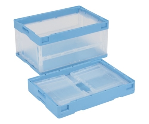 岐阜プラスチック工業 折りたたみコンテナー CB-S41NR(ブルートウメイ) 1個(ご注文単位1個)【直送品】