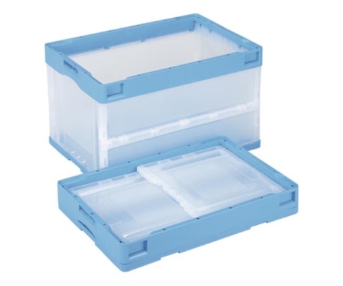 岐阜プラスチック工業 折りたたみコンテナー CB-S51NR(ブルートウメイ) 1個(ご注文単位1個)【直送品】