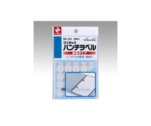 ニチバン パンチラベル 透明 ML-251 1パック(ご注文単位1パック)【直送品】