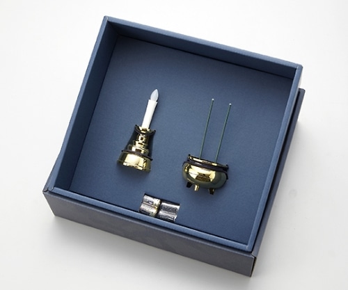 旭電機化成 安心のろうそくお線香セット(各1個) ゴールド AGI-101GD 1個(ご注文単位1個)【直送品】