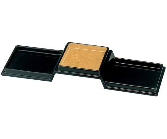 福井クラフト 富士型三点前菜皿黒金パール塗 51272167 1個（ご注文単位1個）【直送品】