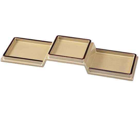 福井クラフト 富士型三点前菜皿 黄金銀彩天べっ甲 55204800 1個（ご注文単位1個）【直送品】