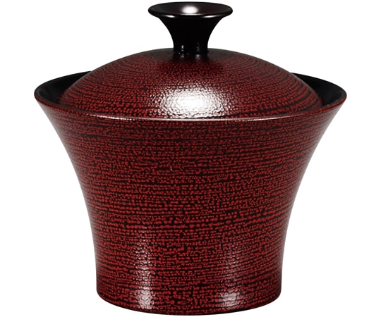 福井クラフト 耐熱聖火椀(蓋親)溜刷毛目 内黒 31007400 1個（ご注文単位1個）【直送品】