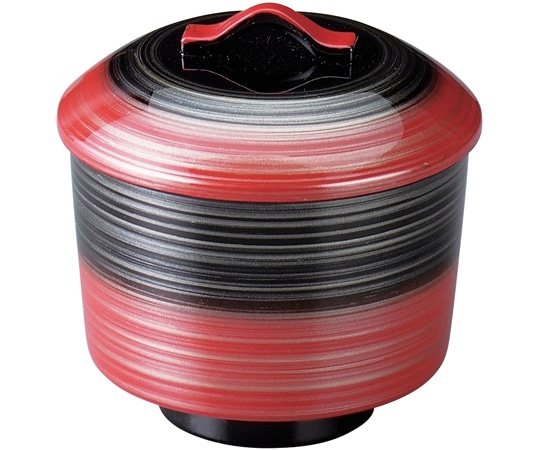 福井クラフト 耐熱風鈴椀 朱黒/銀刷毛目 内黒 31005320 1個（ご注文単位1個）【直送品】