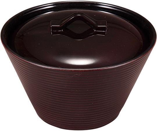 福井クラフト 耐熱千筋クィーン椀(小)セット 溜内黒 30045420 1個（ご注文単位1個）【直送品】