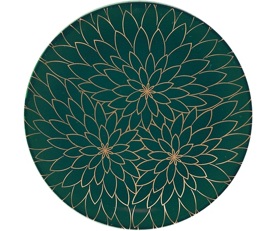 福井クラフト A150寿司皿 緑に金花 12042700 1個（ご注文単位1個）【直送品】