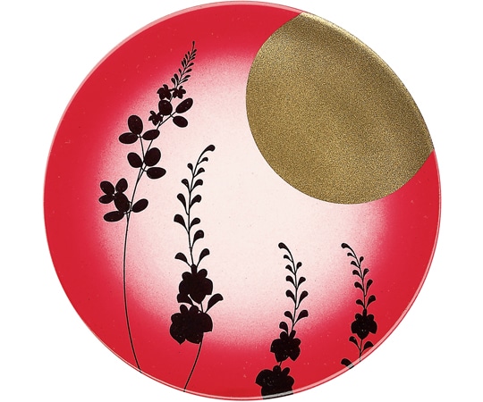 福井クラフト A150寿司皿 満月 赤ぼかし 12043490 1個（ご注文単位1個）【直送品】