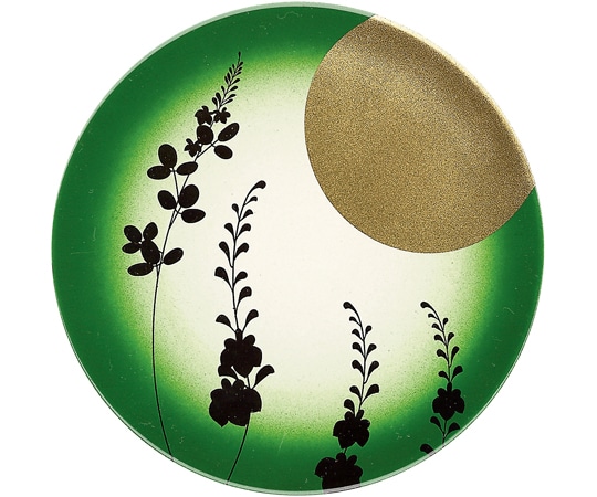 福井クラフト A150寿司皿 満月 緑ぼかし 12043510 1個（ご注文単位1個）【直送品】