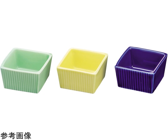 福井クラフト 陶)5.8cm 筋入角珍味 黄緑 93017900 1個（ご注文単位1個）【直送品】