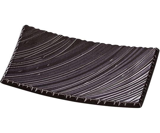 福井クラフト 21cm しのぎ波彫皿 黒銀いぶし塗 51060550 1個（ご注文単位1個）【直送品】