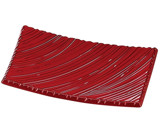 福井クラフト 21cm しのぎ波彫皿 根来塗 51060630 1個（ご注文単位1個）【直送品】