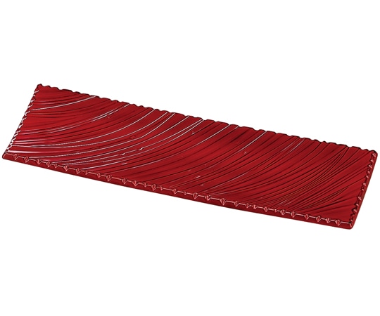 福井クラフト 34cm しのぎ波彫皿 根来塗 51060640 1個（ご注文単位1個）【直送品】