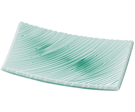 福井クラフト 21cm しのぎ波彫皿 深海青磁塗 51060750 1個（ご注文単位1個）【直送品】