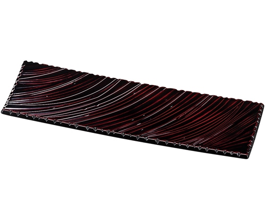 福井クラフト 34cm しのぎ波彫皿 曙塗 51060680 1個（ご注文単位1個）【直送品】