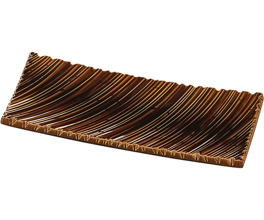 福井クラフト 31cm しのぎ波彫皿 アメ釉塗 51060730 1個（ご注文単位1個）【直送品】