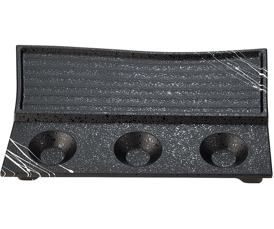 福井クラフト 三徳樹海盛器 黒タタキ白乱糸(裏黒) 50025690 1個（ご注文単位1個）【直送品】