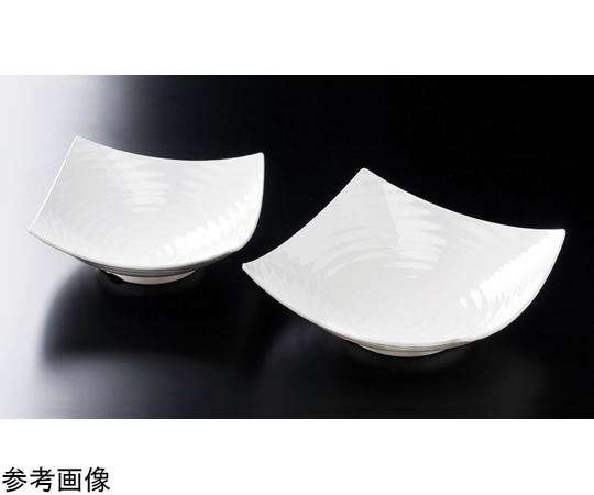 福井クラフト メラミン 40cm ロクロ目四方上り盛鉢 ホワイト 51353890 1個（ご注文単位1個）【直送品】